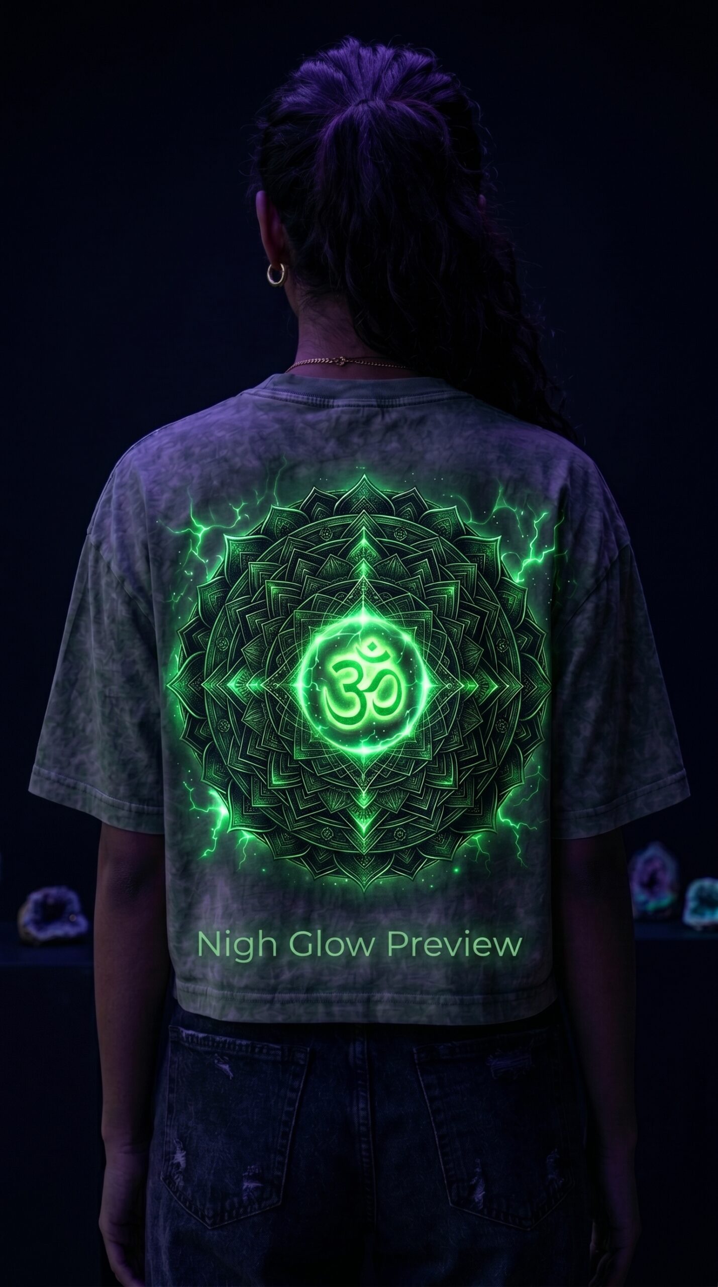 Sage Aura Glow Cropped Oversized Tee - Image 3