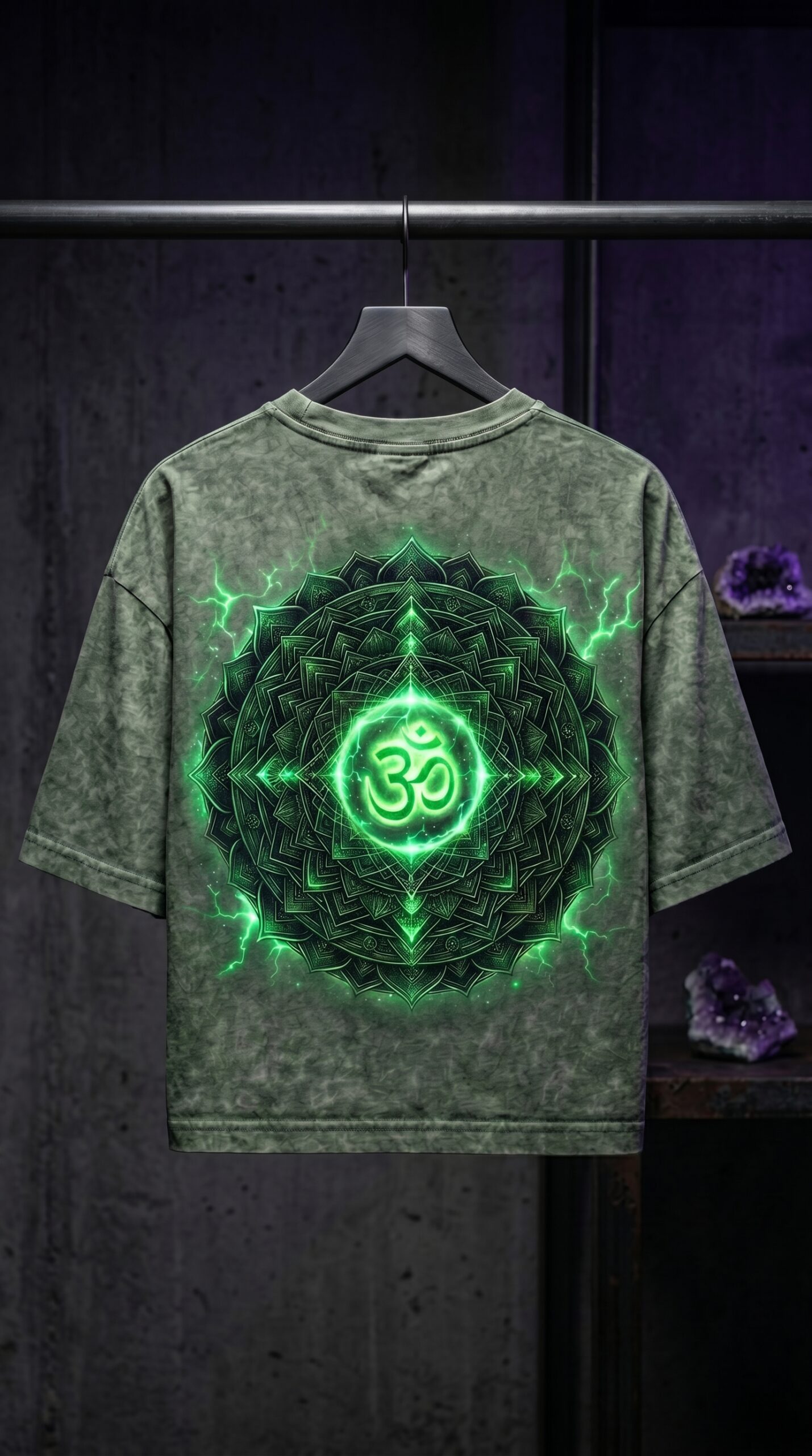 Sage Aura Glow Cropped Oversized Tee - Image 8