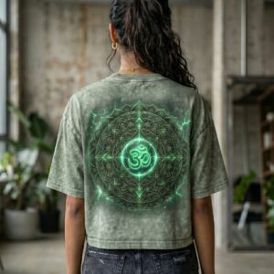 Sage Aura Glow Cropped Oversized Tee