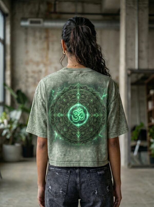 Sage Aura Glow Cropped Oversized Tee
