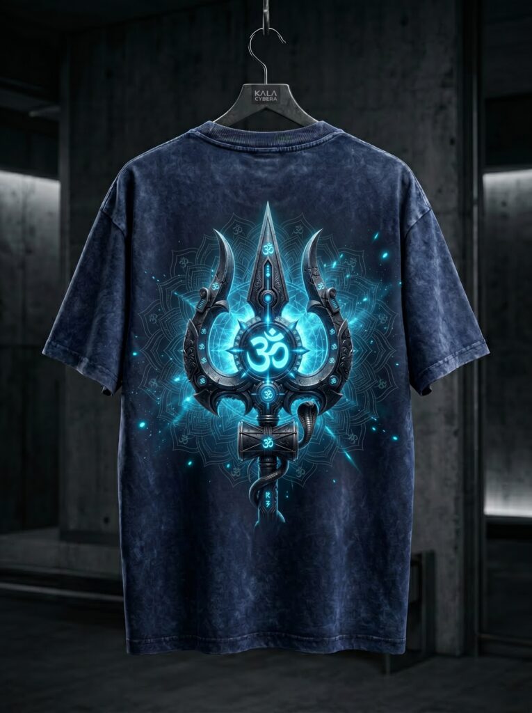 Trishul Glow Edition Acid Wash Oversized Tee