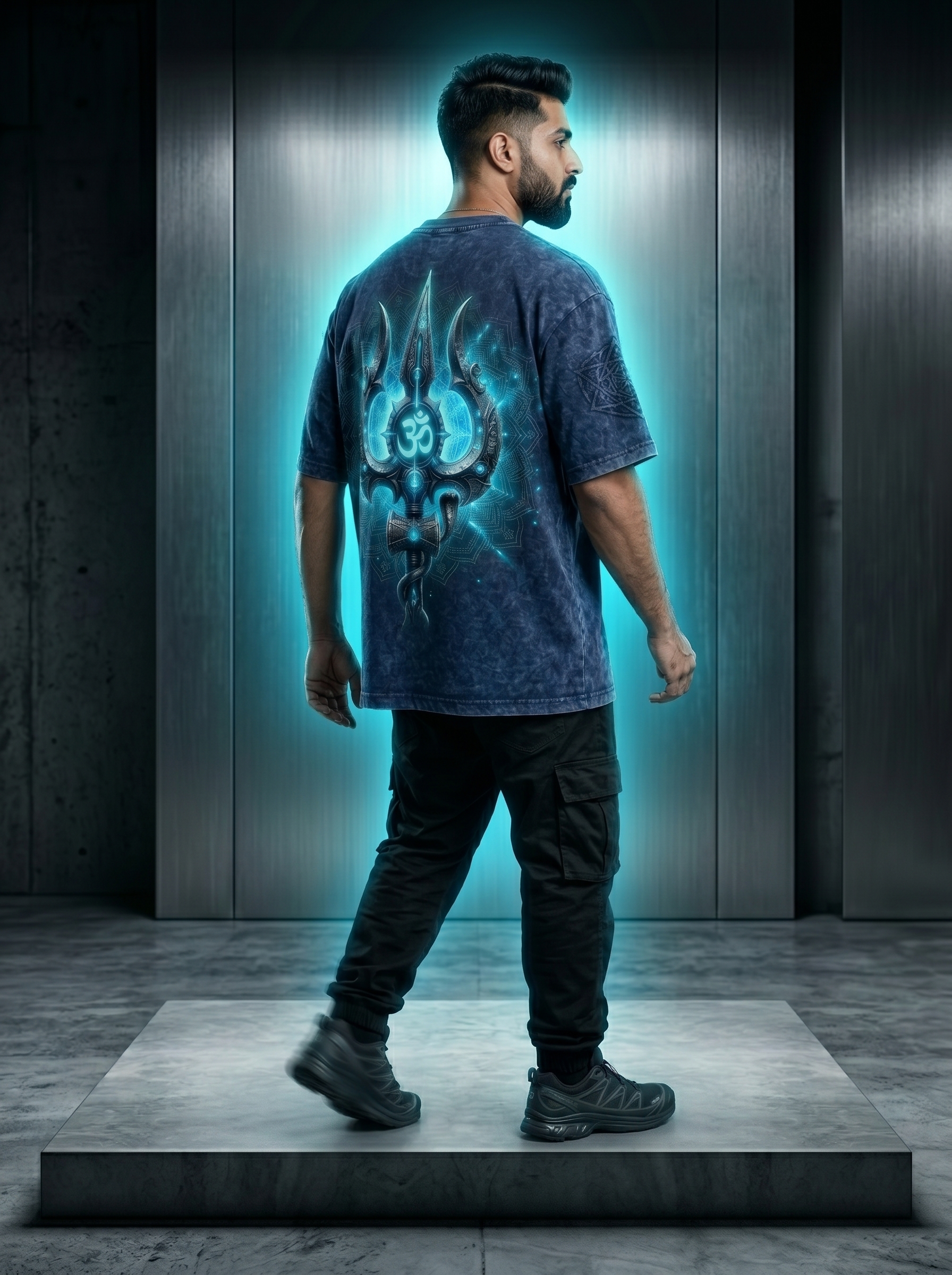 Trishul Glow Edition Acid Wash Oversized Tee - Image 10
