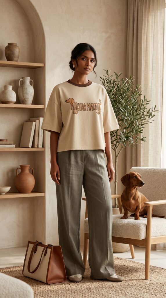 Hakuna Matata – Dog Lover Cropped Oversized Tee