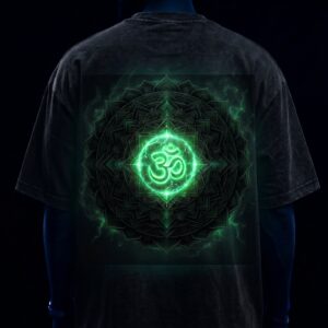 Divine Energy Glow Edition Black Oversized T-Shirt