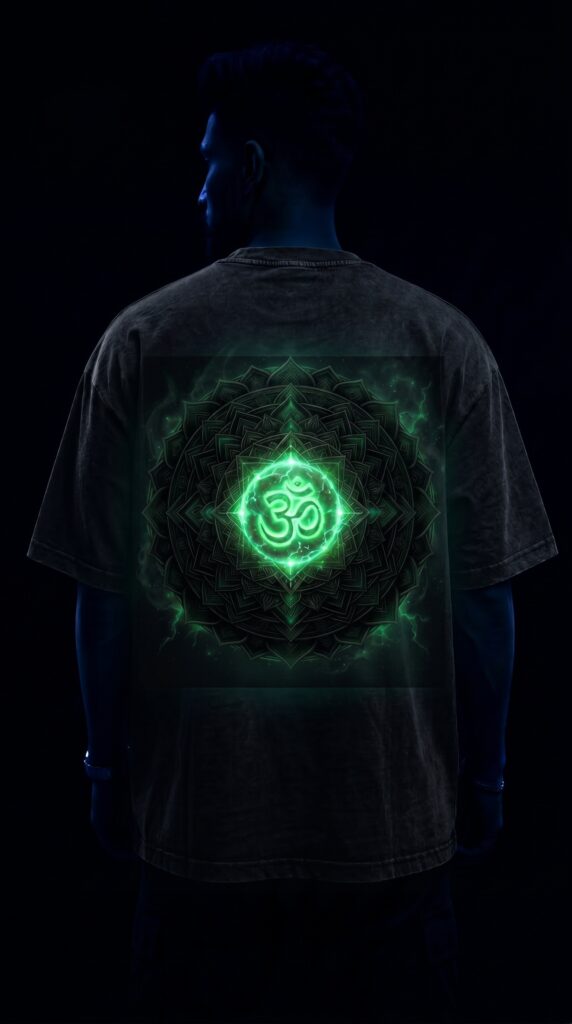 Divine Energy Glow Edition Black Oversized T-Shirt