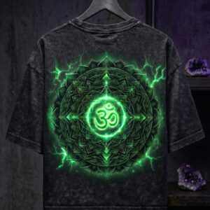 Black Aura Glow Cropped Oversized Tee
