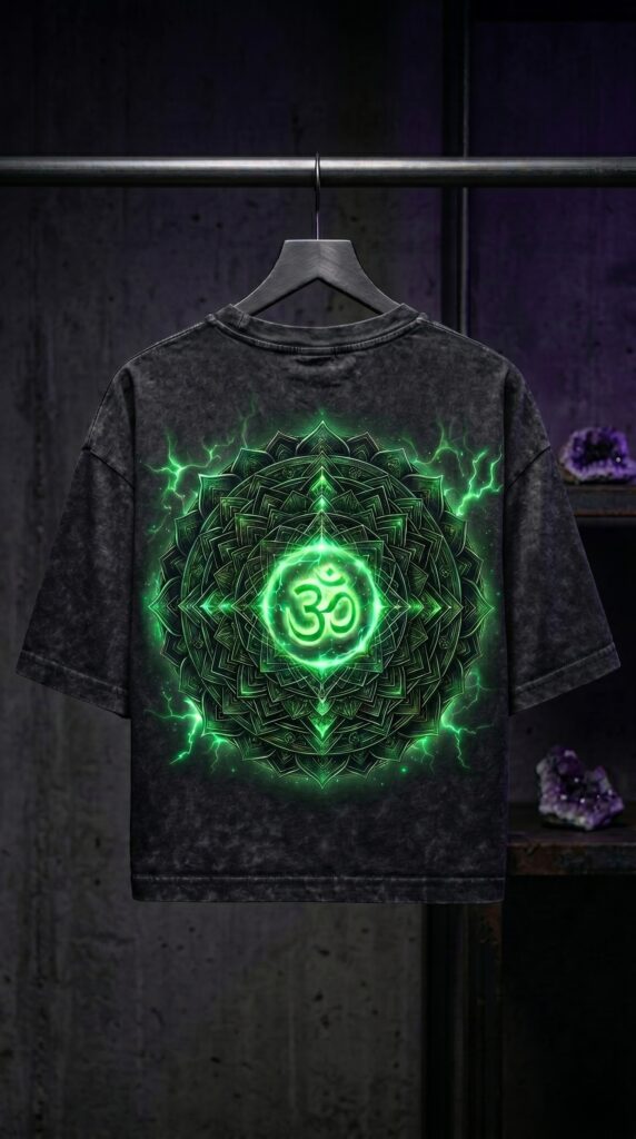 Black Aura Glow Cropped Oversized Tee